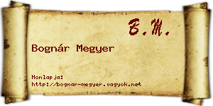 Bognár Megyer névjegykártya